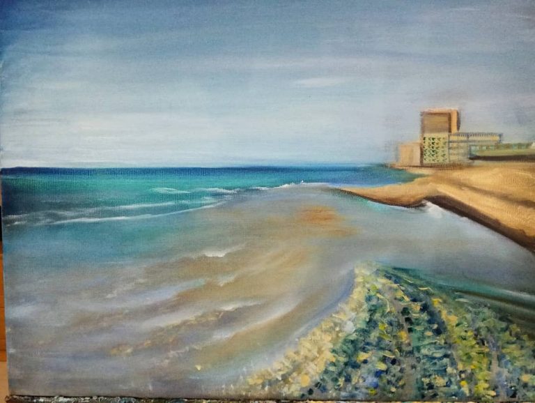 Read more about the article A #picture I took on the #beach in the #fall. I #miss the beach … #stillinprocess#artist #artwork #linoylevari #oiloncanvas #oilpainting #oilcolors #seascape