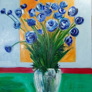 Blue flowers…How about the background colors? #oilpainting #linoylevari #artoncanvas #artworks #originalart
#flowers
#blueishappy #stillworking