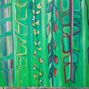 My new painting  inspired by  nature #oilpainting #originalart #linoylevari #artoncanvas #turquoise #plants